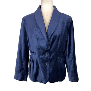 Jessica navy velvet blazer